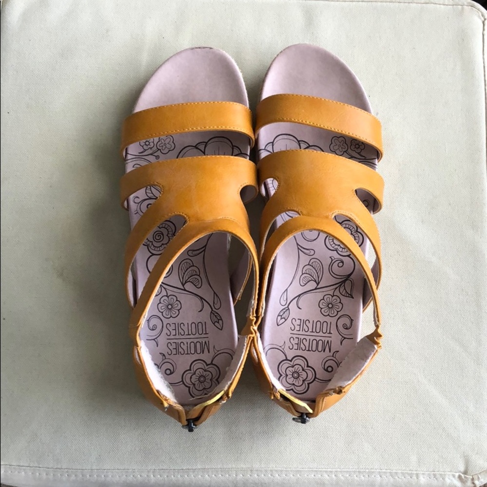 Mustard yellow colored sandals